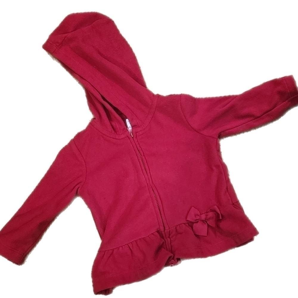 Red Fleece Lightweight Hoodie Jacket‎